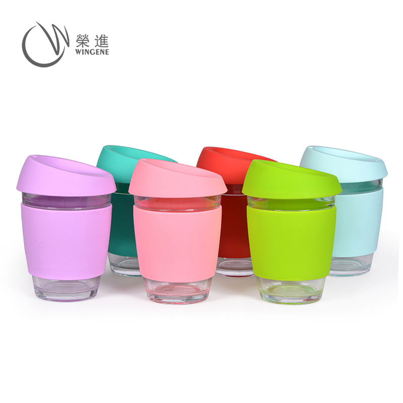 创意简约玻璃咖啡杯|家具办公硅胶防烫饮水杯-深圳荣进硅胶杯定
