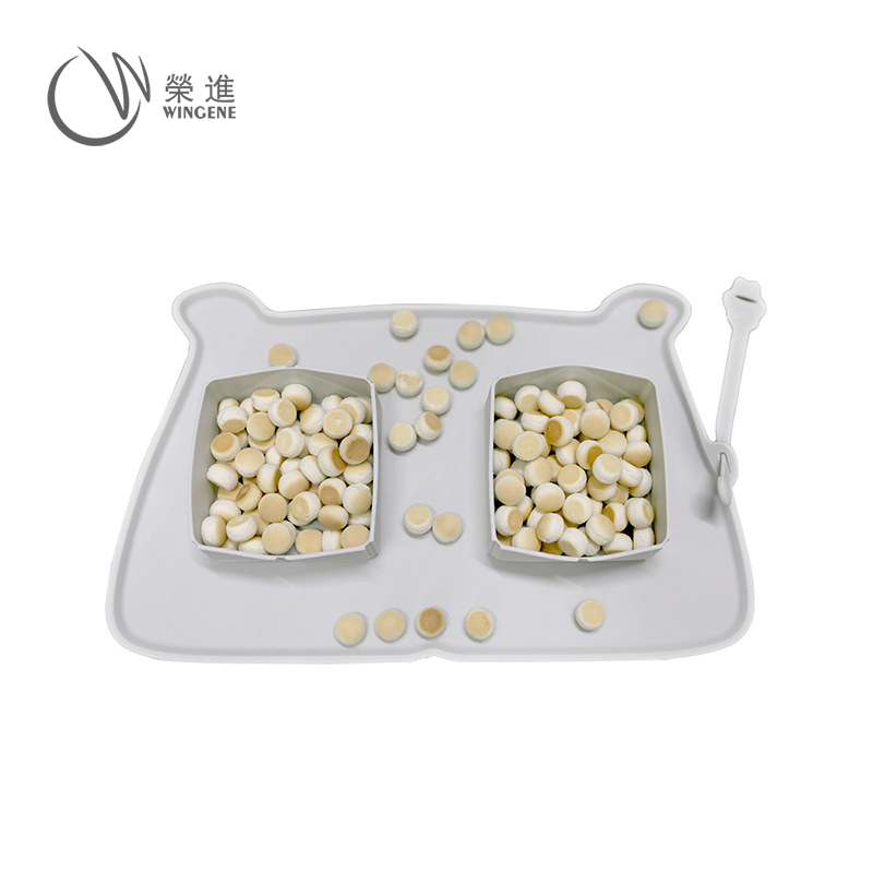 创意宠物双食碗|猫狗粮硅胶折叠碗